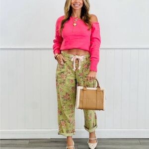 Vintage floral barrel jeans Bibi nwt small